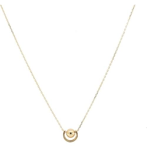 High end customer design 18K real gold plating cute simple ball pendant delicated women chain necklace