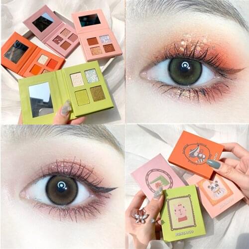 Makeup Eyeshadow Pallete Makeup Brushes 4Colors Shimmer Pigmented Eye Shadow Palette Make Up Palette Cosmetics