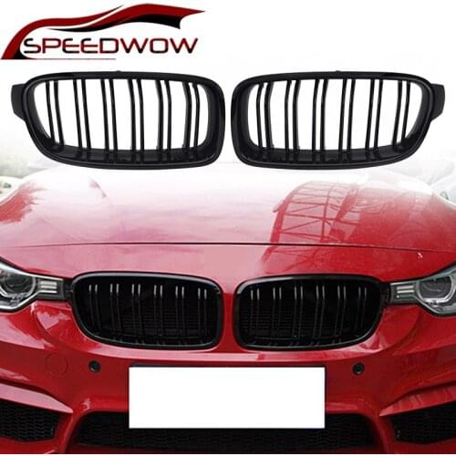 SPEEDWOW Car Front Grille Gloss Matte Black Slat Kidney Grilles For BMW 3 Series F30 F31 F35 2013 2014 2015 2016 2017 2018 2019