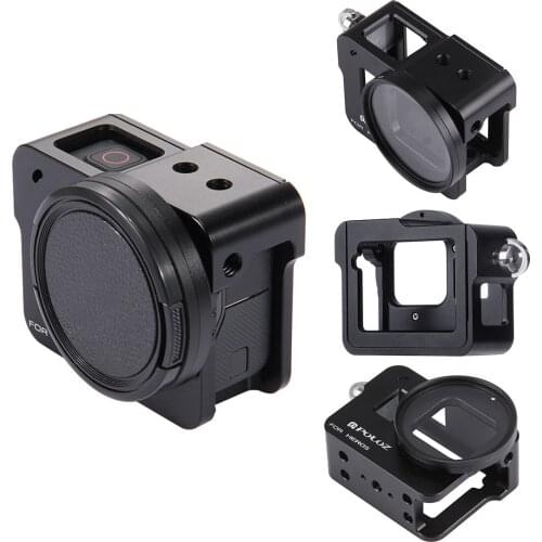 PULUZ Housing Shell CNC Aluminum Alloy Protective Housing Cage With Insurance Frame UV Lens for GoPro HERO(2018) /7 Black /6 /5