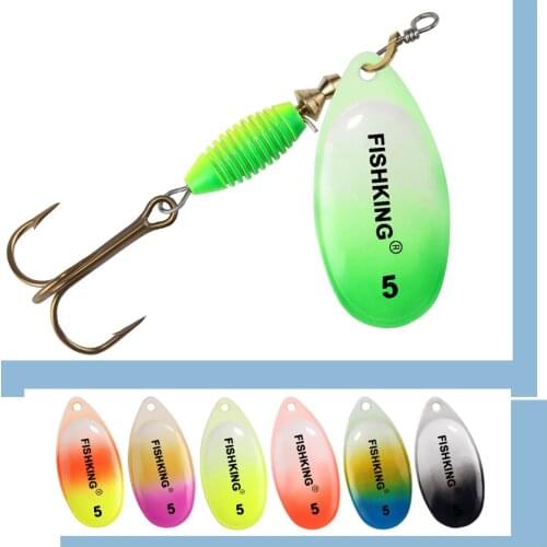 FISH KING New Metal Fishing Lure 4g 4.8g 7g 10g 14g Spinner Bait High Quality Hard Baits Treble Hook Fishing Tackle For Pike