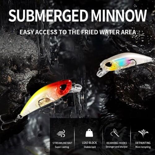 BEARKING Fishing lures 42mm 2.8g Artificial Baits with VMC Hooks slow Sinking Hrard lure wobblers fishing tackle