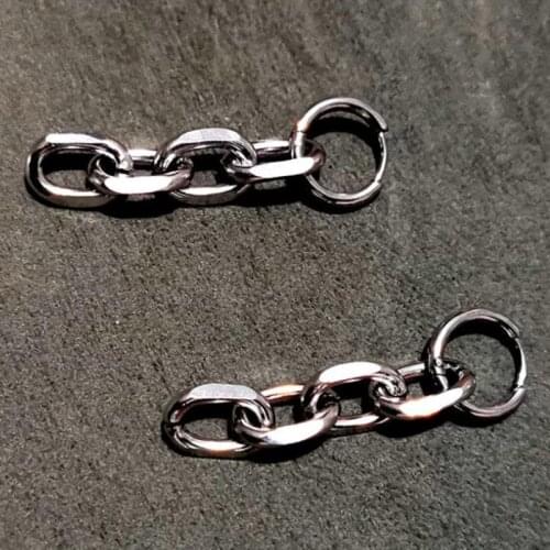 Korean Fashion Dangle Earrings For Women 2021 Charm Pendant Long Geometric Drop Earring Punk Style Thick Link Chain Jewelry Gift