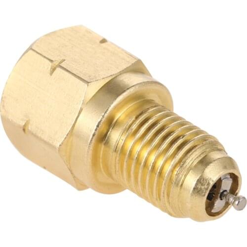 1Pc R1234YF Hose To R134a Vacuum Pump Adapter Fitting W/ Valves Core 1/2 ACME-LH X 1/4 SAE MALE Air-conditioning Installation
