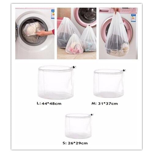 Foldable Laundry Bag Clothes Washing Machine Laundry Bra Lingerie Mesh Wash draw cord 26*29cm 31*37cm 44*48cm Socks Underwear