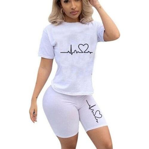 Casual Tracksuit Women Sets Shorts Sets Summer Casual Tights + Short Sleeves Womens Outfits O-neck Short Sleeve Free Shipping