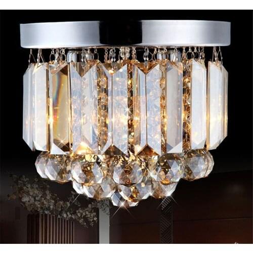 Led chandelier light E14 socket 95-245v waterproof driver laser Metal base K9 crystal Small style Foyer Asile Entrance