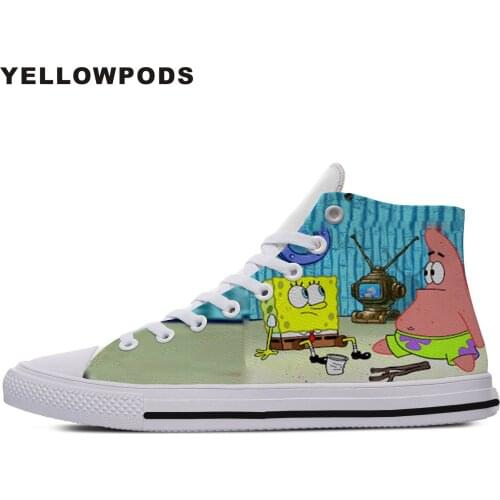 Mens Casual Shoes Man Cartoon Handiness SpongBob SquarePants Patrick Star Squidward Tentacles Breathable Casual Shoes