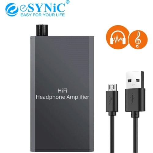 ESYNiC 16-300Ω HiFi Earphone Headphone Amplifier With 3.5mm AUX Jack Gain Switch Portable Power Amplifier For MP3/4 Mobile Phone