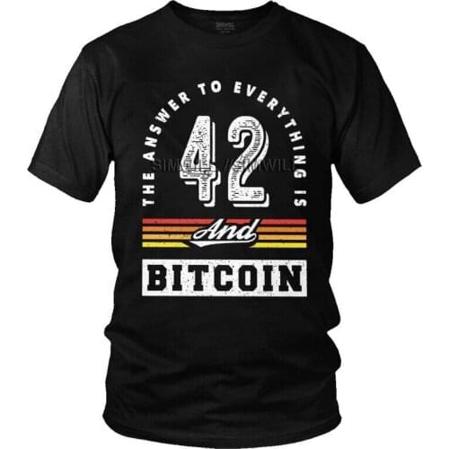 Funny Bitcoin T Shirt Men Cotton Printed T-shirt Slogan Tshirt Short Sleeve 42 and BTC is the Answer Tees Tops