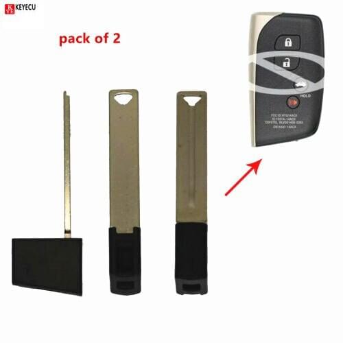Keyecu 2pcs Replacement New Smart Remote Key Uncut Blade Blank Emergency Insert for Lexus LS460 LS600H 2013 2014 2015 2016