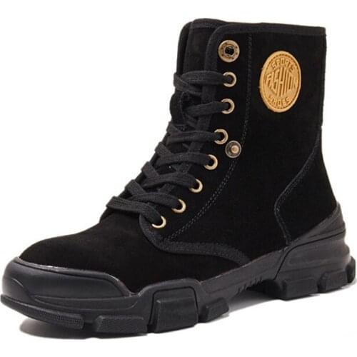 Suede Leather Boots Women Winter Shoes Genuine Leather Women Ankle Boots Warm Shoes Thick Hard Outsole Non-slip YX1985