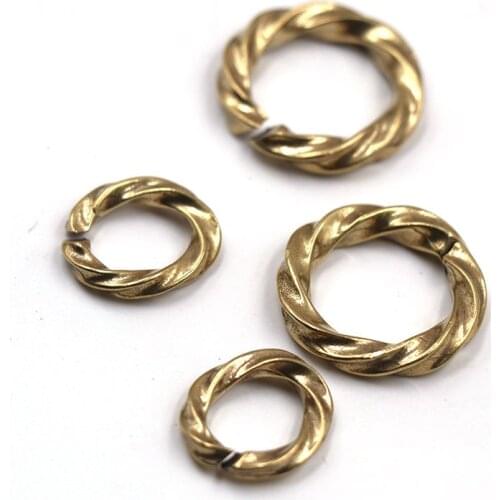 1pcs Solid Brass Open Twist O Ring Seam Round Jump Ring Key chain Garments Shoes Leather Craft DIY Connector CLOXY