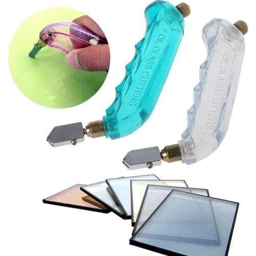 1PC Pistol Grip 0iled Glass Cutter Tungsten Carbide Stained Glass Cutting Hand Tool Random Color