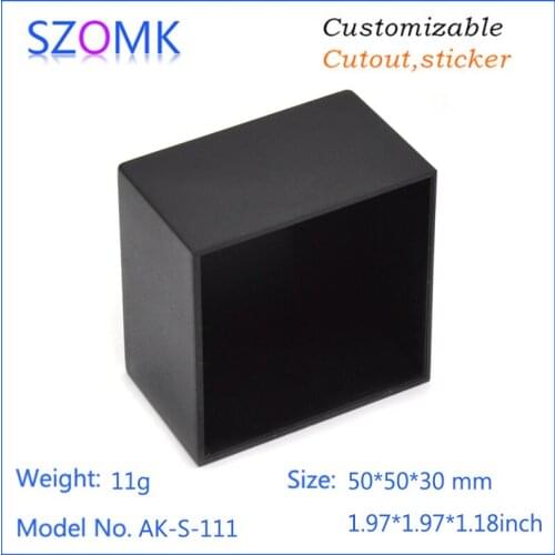 10 pcs, 50*50*30mm black plastic electronics project box standard abs pcb enclosure module junction housing control box