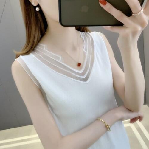 20004 (3 rooms, 3 rows, No.2 Middle) real shooting V-neck sleeveless ice silk Pullover vest 28
