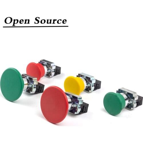 22mm XB2-BC31/BC42/BC51/BR31/BR42 Mushroom Head 60mm Push Button Switch Self-reset/Momentary Red Green Yellow 10A/600V