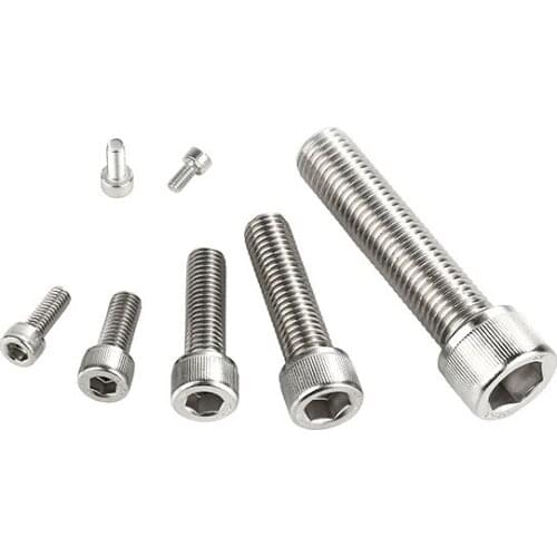 50Pcs M2M2.5 Hexagonal Screw 304 Stainless Steel Bolt Cylindrical Head Rolling Cup Head Screw