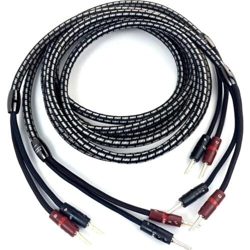 Audiophile Type 8 Terminated Hifi Audio Speaker Cables - 15 AWG - BFA Plugs