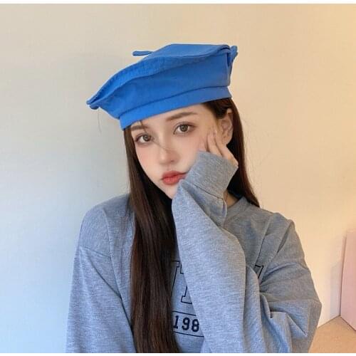 Sweet Girl Colorful Beret Women Korean Fashion Vintage Hats Designer Artist Painter Hat Retro Casual Caps Hipster Streetwear