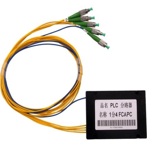 Free Shipping ABS Box Fiber Optical PLC Splitter 1x4 FC/APC Connector 2.0mm 1m
