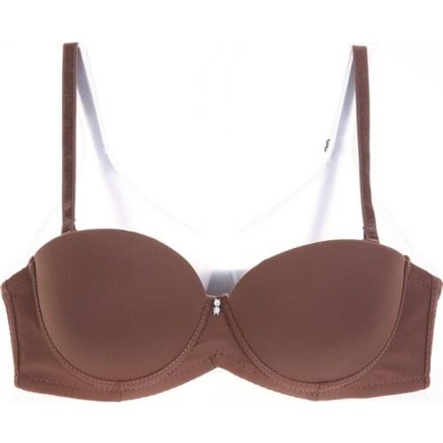 Duoble cup Super Push Up Bra For Girls Brassiere gather breast Seamless cotton Bra sleep cute wedding party dress bra 32 34 36