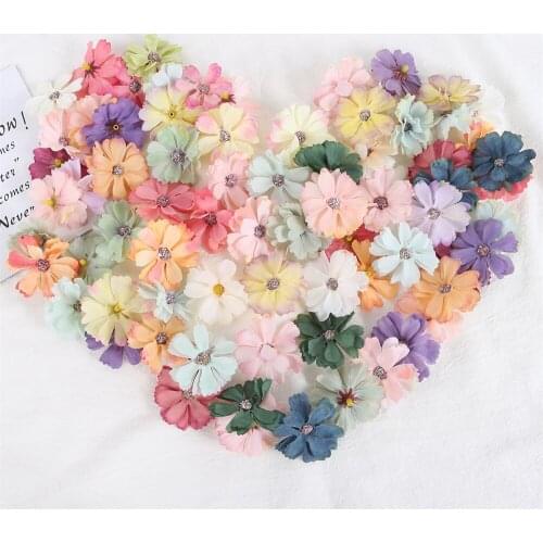 20/50pcs Artificial Daisy Flowers Silk Head Home Decor DIY Wedding Party Mini Garland Headdress Garden Scrapbooking Fake Flower