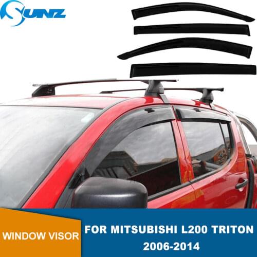 Side Winodow Deflectors For Mitsubishi L200 Triton 2006 2007 2008 2009 2010 2011 2012 2013 2014 Sun Rain Deflector Guards SUNZ