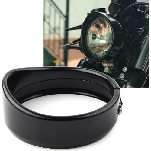 5.75" Motorcycle Headlight Decorate Trim Ring Visor For Harley Dyna Street Bob FXDB FXLR FXSE 1994-2020 XL883R XL1200N Silver