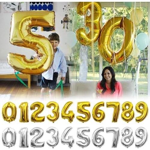 Birthday Anniversary Balloons Number Foil Balloons Kids 1st Birthday Party Decorations Balloon DIY decoration