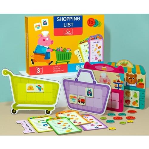 Hot Sale Baby Education Toys Shopping List Table Game Simulation Supermarket Memory Operation 3y+ Kids Cognitive Money Game