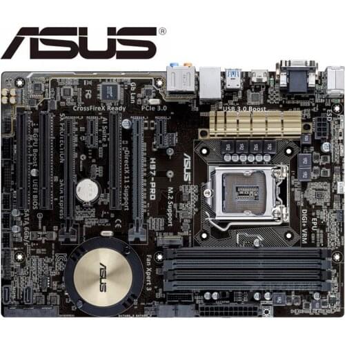 For ASUS H97-PRO original motherboard for INTEL DDR3 LGA 1150 for I3 I5 I7 CPU USB2.0 USB3.0 32GB H97 used desktop motherboard