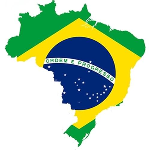 Flag Decal Map Brazil Map Flag Car Sticker Silhouette for Bumper Helmet Fridge Laptop Door Waterproof Accessories Decals 13x13cm