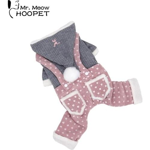 Hoopet Dog Warm Clothes Cat Costume Autumn Winter Coat for Small Dogs Pet Dress