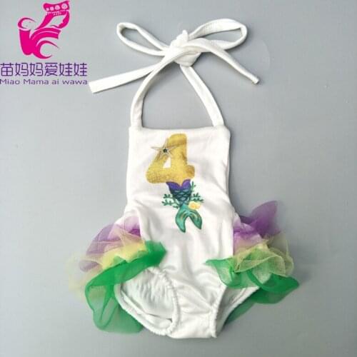 Doll summer clothes for 43cm baby doll swim wear 18 inch doll bikini elastic clothes
