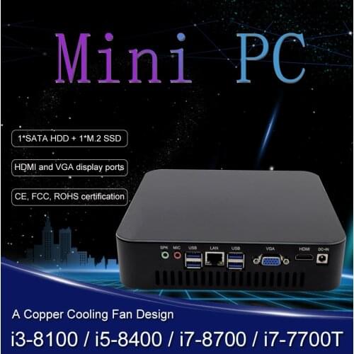 Best Gaming computer DDR4 Coffee Lake Mini PC Win10 Intel Core i3 8100 Quad Core 4 Threads 3.6GHz Intel UHD 630 4K HDMI WIFI