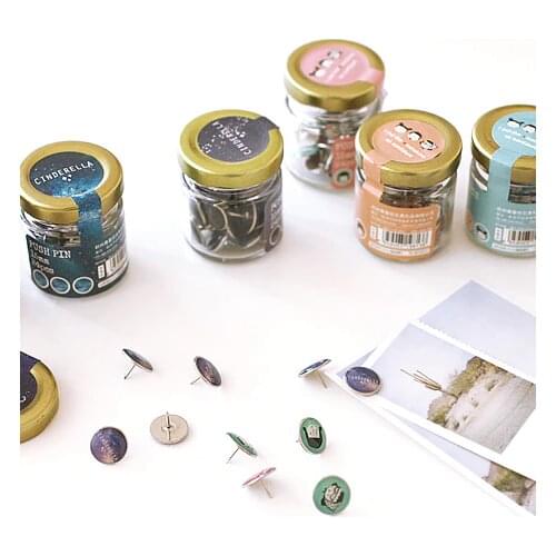 Exquisite glue metal pushpin office stationery bottled copy cork board metal push pin thumb tack