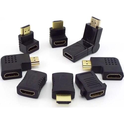 90 180 270 360 Degree Micro HDMI-compatible Connector Adapter Male Female Converter Coupler for PC Laptop TV DVD LCD display
