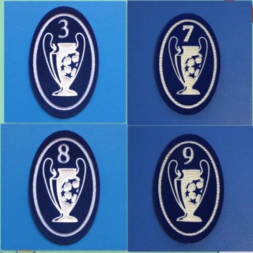 Europe Champions Patch 3 6 7 8 9 cups Soccer Patch Heat Transfer Badge