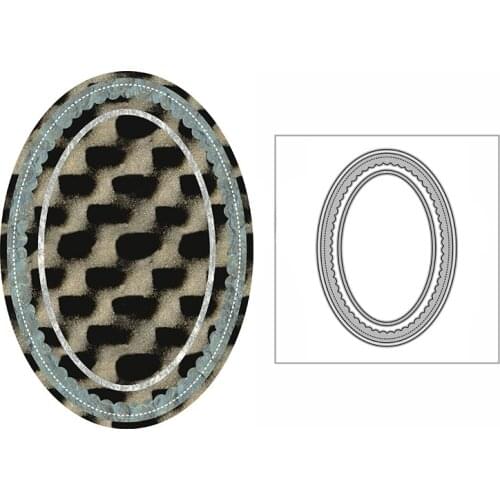 New Inverted Scalloped Oval Frame Craft Embossing Mold 2021 Metal Cutting Dies for DIY Decorative Scrapbooking Album Card Making