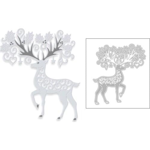 2020 New Christmas Animal Reindeer Metal Cutting Dies Iris Flowers and Leaves Die Scrapbooking For Crafts Card Making No Stamps