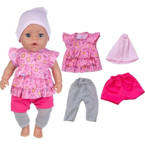 2021 New Pink Suit Doll Clothes Fit For 43cm born baby Doll clothes reborn Doll Accessories