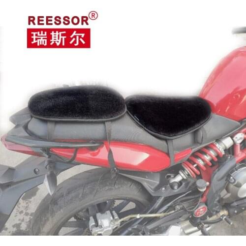 REESSOR Motorcycle Seat Cushion Winter Warm Natural Sheep Skin Wool Sponge Cushion Vehicle Seat Covers 4 Size 2 Pattern