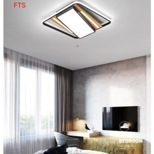 Simple modern atmospheric square log living room lights Nordic minimalist LED round bedroom study ceiling lamp