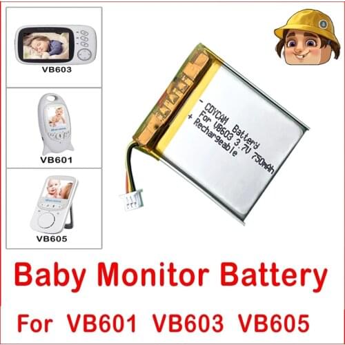 VB601 VB603 605 3.7V 750mAh650mAh lithium ion rechargeable battery baby monitor replacement battery for video nanny baby monitor