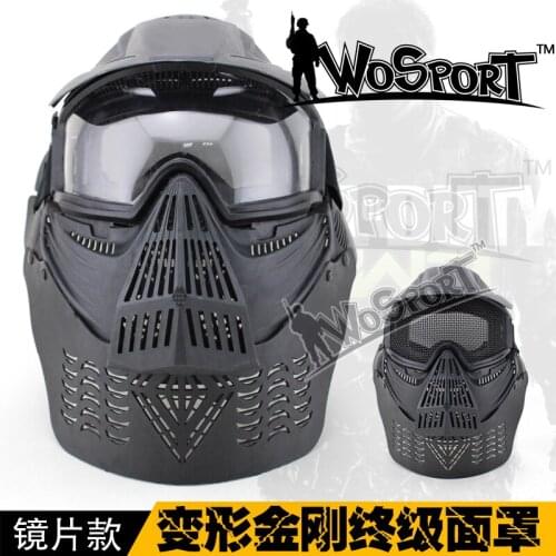 Wosport Real Cs Field Neck Guard Outdoor Equipment Series Full Face Protection Pc Lens Mask