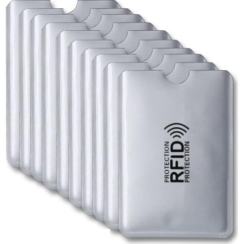 10pcs Aluminium RFID Card Holder Blocking Bank Anti thief Wallet Protect Case Credit Cards Case Safety Reader Smart Shield New
