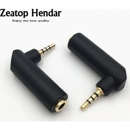 10Pcs Right Angle 2.5mm 4 Pole Stereo Male Jack to 3.5mm Female Plug Earphone Adapter DIY Gold Plated Connector