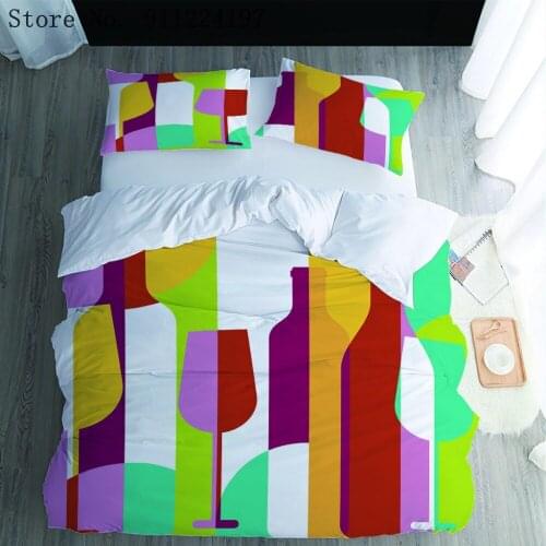 2/3pcs Luxury Bedding Set Beer Bottle Duvet Cover Set Kids Adult Quilt Cover Set Fashion Bedclothes Microfiber Bed Linen Set