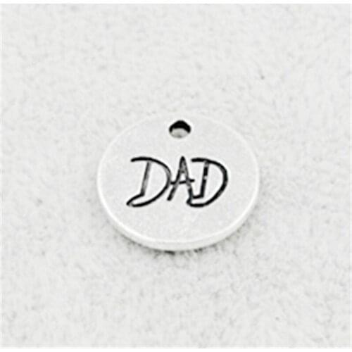 High Quality 20 Pieces/Lot Diameter 12mm Letter Printed Round Tag Charm DAD Charms For Diy Jewelry Making